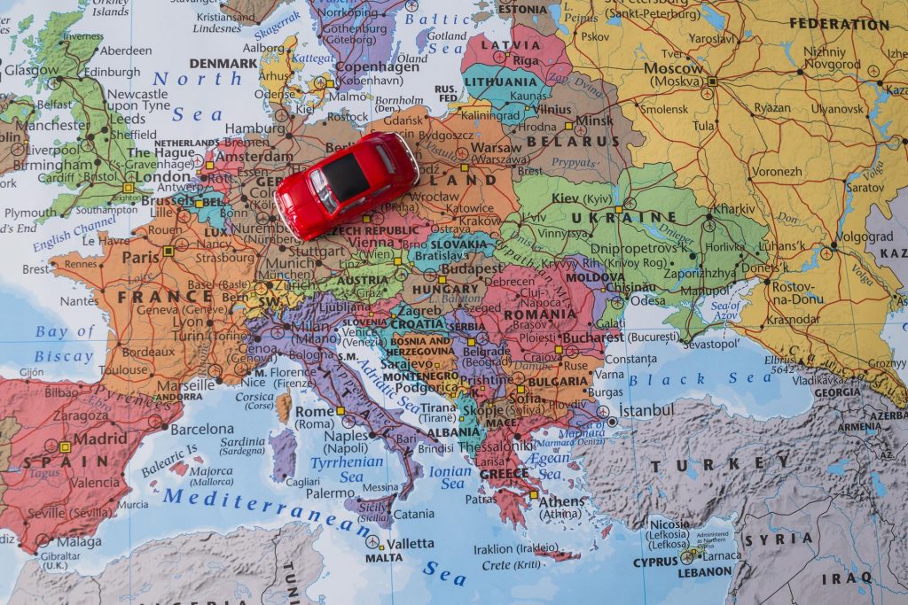 Mappa Europa - sinistri stradali all'estero